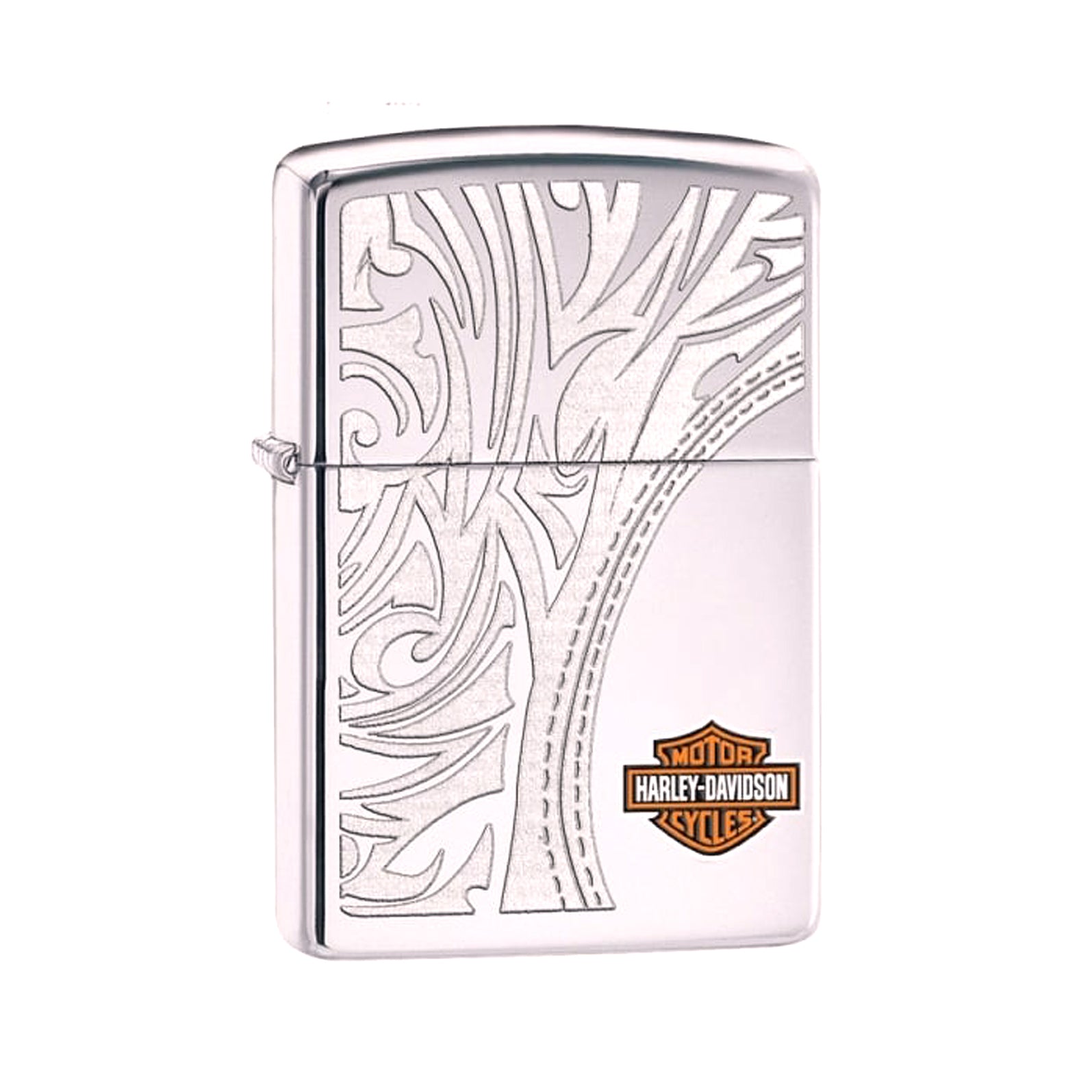 Zippo x Harley-Davidson Lighter Engraved Luxury High Polish Chrome