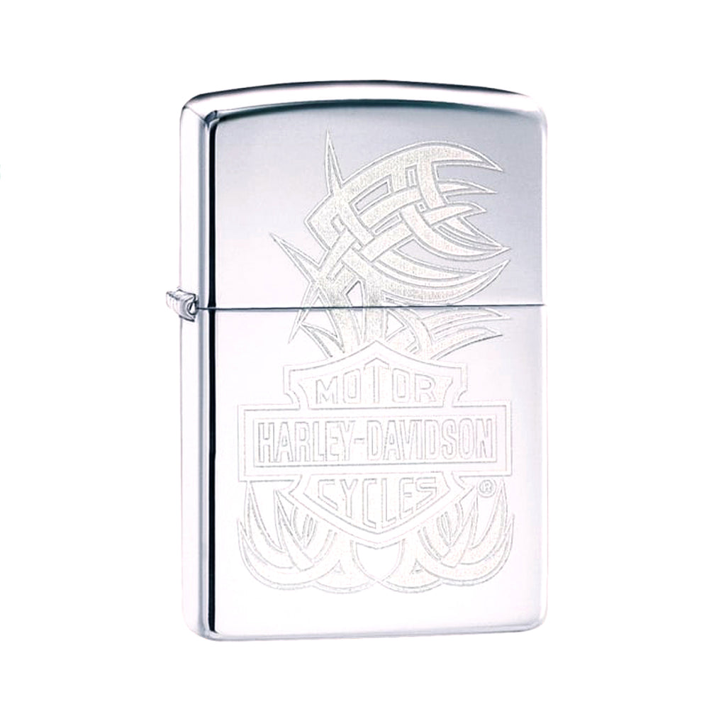 Zippo x Harley-Davidson Lighter Engraved Logo & Accents High Polish Brass