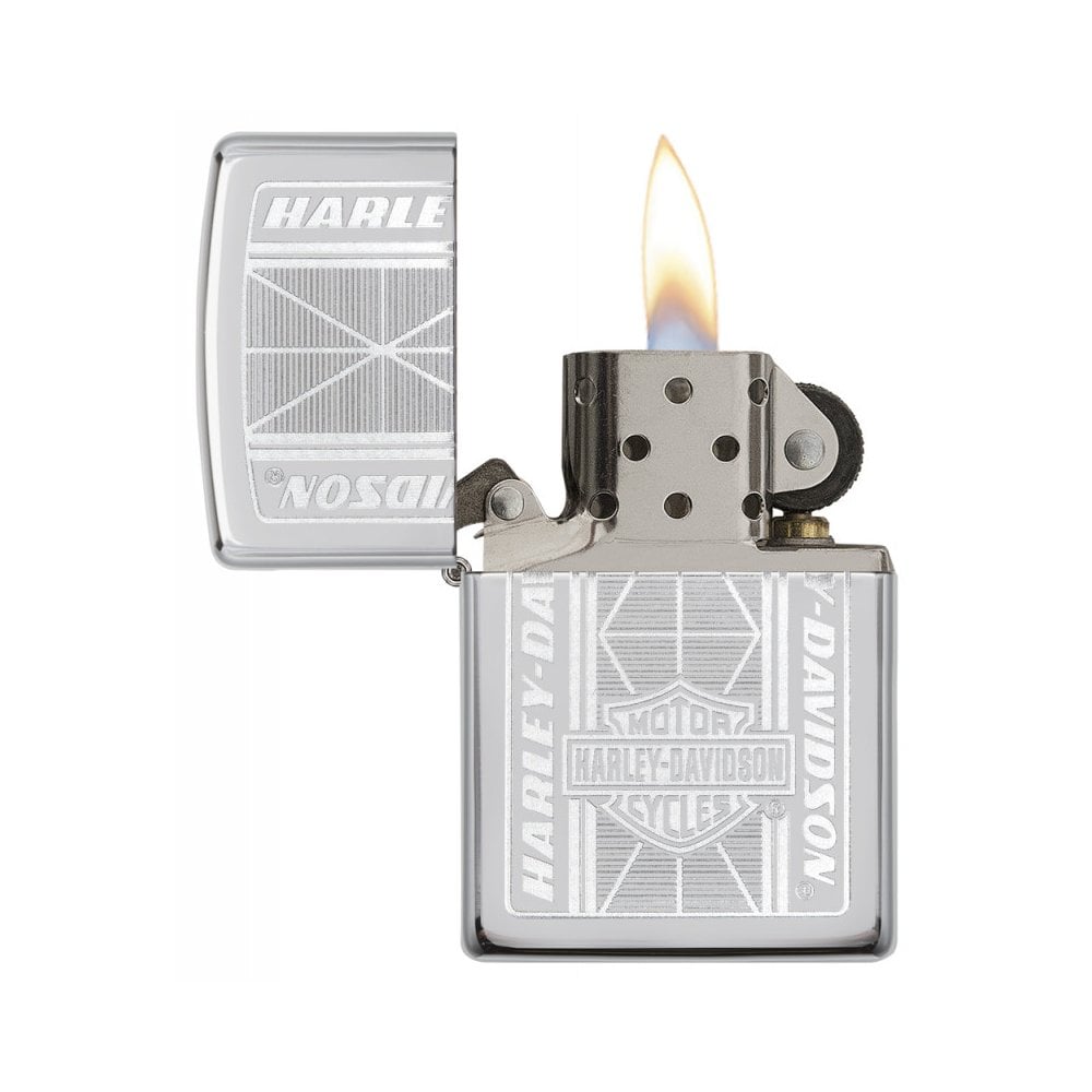 Zippo x Harley-Davidson Lighter Geometric Logo High Polish Chrome